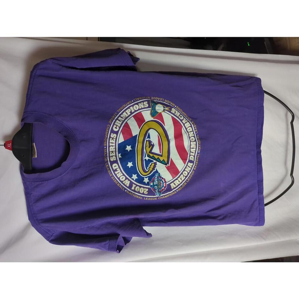 Vintage 2001 Arizona Diamondbacks World Series Champions Purple T-Shirt Size M